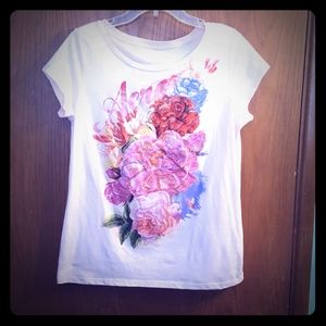 Aeropostale glittery floral t shirt